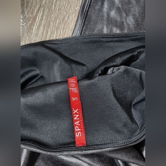 Spanx Pants Womens Large Black Faux Leather Leggings Skinny Pull On High Waist - Picture 6 of 6